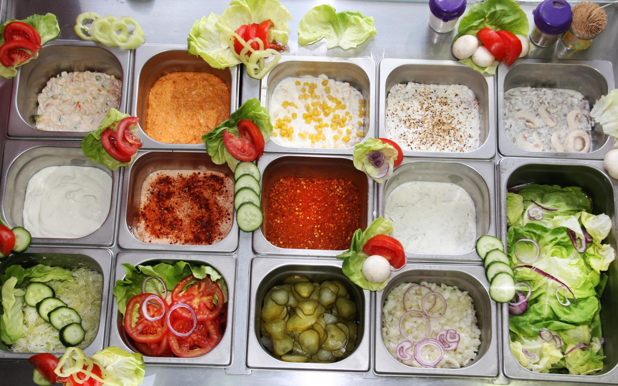 Organised labelled containers and portion cards
